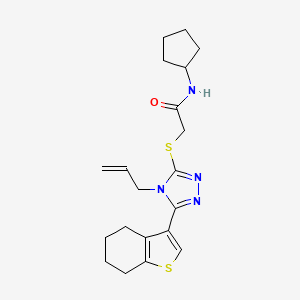 molecular formula C20H26N4OS2 B4684684 2-{[4-allyl-5-(4,5,6,7-tetrahydro-1-benzothien-3-yl)-4H-1,2,4-triazol-3-yl]thio}-N-cyclopentylacetamide 