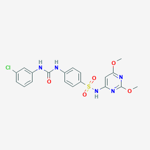 molecular formula C19H18ClN5O5S B468473 4-(3-(3-chlorophenyl)ureido)-N-(2,6-dimethoxypyrimidin-4-yl)benzenesulfonamide CAS No. 312590-36-6