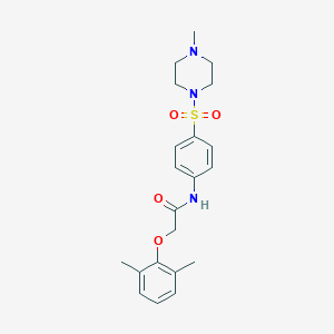 molecular formula C21H27N3O4S B468474 2-(2,6-dimethylphenoxy)-N-(4-((4-methylpiperazin-1-yl)sulfonyl)phenyl)acetamide CAS No. 712318-70-2