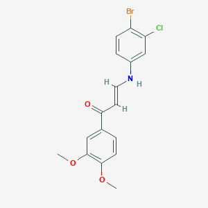 molecular formula C17H15BrClNO3 B4684752 (2E)-3-[(4-bromo-3-chlorophenyl)amino]-1-(3,4-dimethoxyphenyl)prop-2-en-1-one 