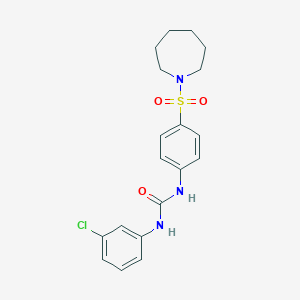 molecular formula C19H22ClN3O3S B468476 N-[4-(1-azepanylsulfonyl)phenyl]-N'-(3-chlorophenyl)urea CAS No. 712318-56-4