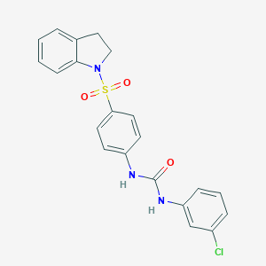 molecular formula C21H18ClN3O3S B468477 1-(3-Chlorophenyl)-3-(4-(indolin-1-ylsulfonyl)phenyl)urea CAS No. 712318-57-5