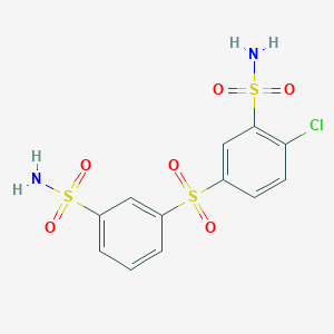 molecular formula C12H11ClN2O6S3 B4684792 5-{[3-(aminosulfonyl)phenyl]sulfonyl}-2-chlorobenzenesulfonamide 