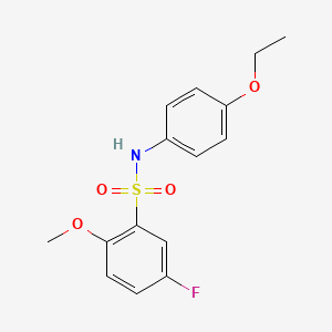 molecular formula C15H16FNO4S B4684812 N-(4-ethoxyphenyl)-5-fluoro-2-methoxybenzenesulfonamide 