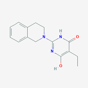 molecular formula C15H17N3O2 B4684835 2-(3,4-dihydro-2(1H)-isoquinolinyl)-5-ethyl-6-hydroxy-4(3H)-pyrimidinone 