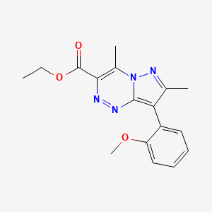 molecular formula C17H18N4O3 B4684852 ethyl 8-(2-methoxyphenyl)-4,7-dimethylpyrazolo[5,1-c][1,2,4]triazine-3-carboxylate 