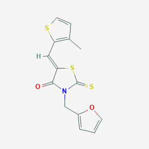 molecular formula C14H11NO2S3 B4684890 3-(2-furylmethyl)-5-[(3-methyl-2-thienyl)methylene]-2-thioxo-1,3-thiazolidin-4-one 