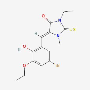 molecular formula C15H17BrN2O3S B4684900 5-(5-bromo-3-ethoxy-2-hydroxybenzylidene)-3-ethyl-1-methyl-2-thioxo-4-imidazolidinone 