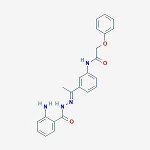 molecular formula C23H22N4O3 B4684908 N-{3-[N-(2-aminobenzoyl)ethanehydrazonoyl]phenyl}-2-phenoxyacetamide 