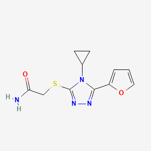 molecular formula C11H12N4O2S B4684928 2-{[4-cyclopropyl-5-(2-furyl)-4H-1,2,4-triazol-3-yl]thio}acetamide 