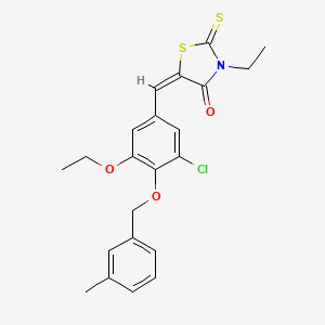 (5E)-5-{3-chloro-5-ethoxy-4-[(3-methylbenzyl)oxy]benzylidene}-3-ethyl-2-thioxo-1,3-thiazolidin-4-one