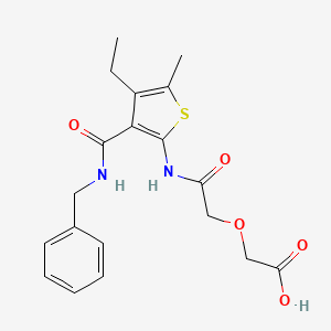 molecular formula C19H22N2O5S B4684981 [2-({3-[(benzylamino)carbonyl]-4-ethyl-5-methyl-2-thienyl}amino)-2-oxoethoxy]acetic acid 