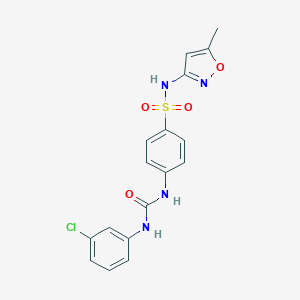 molecular formula C17H15ClN4O4S B468499 4-[3-(3-Chloro-phenyl)-ureido]-N-(5-methyl-isoxazol-3-yl)-benzenesulfonamide CAS No. 791791-44-1