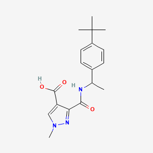 molecular formula C18H23N3O3 B4685027 3-[1-(4-Tert-butylphenyl)ethylcarbamoyl]-1-methylpyrazole-4-carboxylic acid 