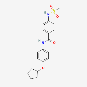 N-[4-(cyclopentyloxy)phenyl]-4-[(methylsulfonyl)amino]benzamide