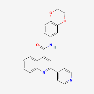 molecular formula C23H17N3O3 B4685081 N-(2,3-dihydro-1,4-benzodioxin-6-yl)-2-(pyridin-4-yl)quinoline-4-carboxamide 