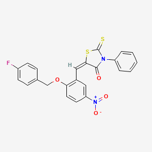 molecular formula C23H15FN2O4S2 B4685112 5-{2-[(4-fluorobenzyl)oxy]-5-nitrobenzylidene}-3-phenyl-2-thioxo-1,3-thiazolidin-4-one 