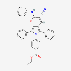 molecular formula C35H27N3O3 B4685125 ethyl 4-[3-(3-anilino-2-cyano-3-oxo-1-propen-1-yl)-2,5-diphenyl-1H-pyrrol-1-yl]benzoate 