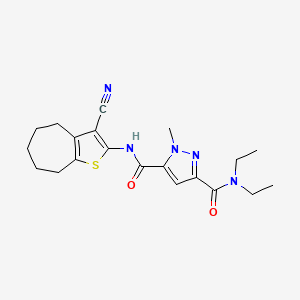 N~5~-(3-cyano-5,6,7,8-tetrahydro-4H-cyclohepta[b]thien-2-yl)-N~3~,N~3~-diethyl-1-methyl-1H-pyrazole-3,5-dicarboxamide