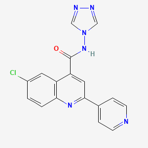 6-chloro-2-(4-pyridinyl)-N-4H-1,2,4-triazol-4-yl-4-quinolinecarboxamide