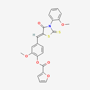 [2-methoxy-4-[(Z)-[3-(2-methoxyphenyl)-4-oxo-2-sulfanylidene-1,3-thiazolidin-5-ylidene]methyl]phenyl] furan-2-carboxylate