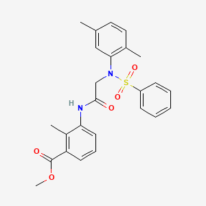 molecular formula C25H26N2O5S B4685223 methyl 3-{[N-(2,5-dimethylphenyl)-N-(phenylsulfonyl)glycyl]amino}-2-methylbenzoate 