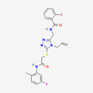 2-fluoro-N-{[5-({2-[(5-fluoro-2-methylphenyl)amino]-2-oxoethyl}sulfanyl)-4-(prop-2-en-1-yl)-4H-1,2,4-triazol-3-yl]methyl}benzamide