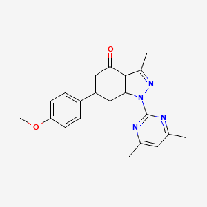 1-(4,6-dimethylpyrimidin-2-yl)-6-(4-methoxyphenyl)-3-methyl-1,5,6,7-tetrahydro-4H-indazol-4-one