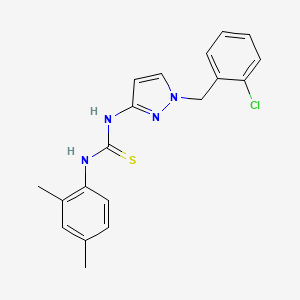 molecular formula C19H19ClN4S B4685251 N-[1-(2-chlorobenzyl)-1H-pyrazol-3-yl]-N'-(2,4-dimethylphenyl)thiourea 