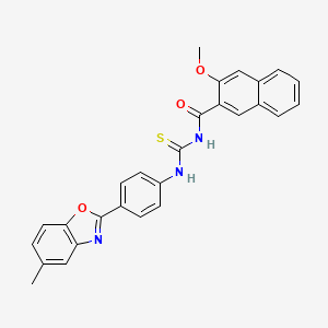 3-methoxy-N-({[4-(5-methyl-1,3-benzoxazol-2-yl)phenyl]amino}carbonothioyl)-2-naphthamide