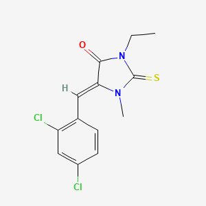 molecular formula C13H12Cl2N2OS B4685263 5-(2,4-dichlorobenzylidene)-3-ethyl-1-methyl-2-thioxo-4-imidazolidinone 