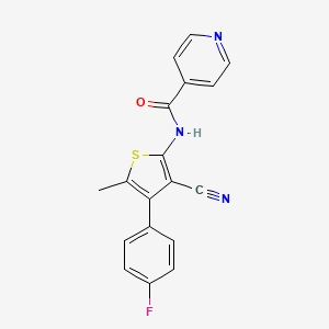 molecular formula C18H12FN3OS B4685309 N-[3-cyano-4-(4-fluorophenyl)-5-methylthiophen-2-yl]pyridine-4-carboxamide 