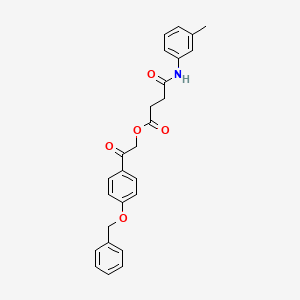 molecular formula C26H25NO5 B4685324 2-[4-(benzyloxy)phenyl]-2-oxoethyl 4-[(3-methylphenyl)amino]-4-oxobutanoate 