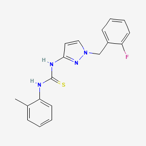 molecular formula C18H17FN4S B4685395 N-[1-(2-fluorobenzyl)-1H-pyrazol-3-yl]-N'-(2-methylphenyl)thiourea 