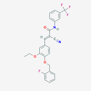 molecular formula C26H20F4N2O3 B4685409 2-cyano-3-{3-ethoxy-4-[(2-fluorobenzyl)oxy]phenyl}-N-[3-(trifluoromethyl)phenyl]acrylamide 