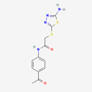 molecular formula C12H12N4O2S2 B4685421 N-(4-acetylphenyl)-2-[(5-amino-1,3,4-thiadiazol-2-yl)thio]acetamide 