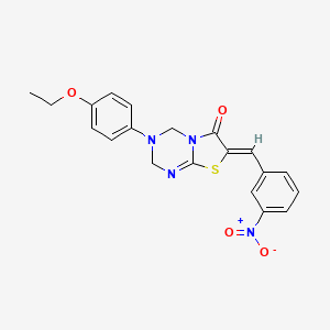 molecular formula C20H18N4O4S B4685441 3-(4-ethoxyphenyl)-7-(3-nitrobenzylidene)-3,4-dihydro-2H-[1,3]thiazolo[3,2-a][1,3,5]triazin-6(7H)-one 