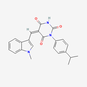 molecular formula C23H21N3O3 B4685447 1-(4-isopropylphenyl)-5-[(1-methyl-1H-indol-3-yl)methylene]-2,4,6(1H,3H,5H)-pyrimidinetrione 