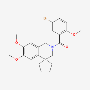 molecular formula C23H26BrNO4 B4685450 2'-(5-bromo-2-methoxybenzoyl)-6',7'-dimethoxy-2',3'-dihydro-1'H-spiro[cyclopentane-1,4'-isoquinoline] 