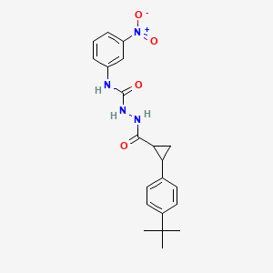 molecular formula C21H24N4O4 B4685457 2-{[2-(4-tert-butylphenyl)cyclopropyl]carbonyl}-N-(3-nitrophenyl)hydrazinecarboxamide 