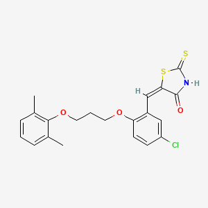 molecular formula C21H20ClNO3S2 B4685465 (5E)-5-[[5-chloro-2-[3-(2,6-dimethylphenoxy)propoxy]phenyl]methylidene]-2-sulfanylidene-1,3-thiazolidin-4-one 