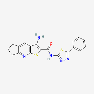 molecular formula C19H15N5OS2 B4685476 3-amino-N-(5-phenyl-1,3,4-thiadiazol-2-yl)-6,7-dihydro-5H-cyclopenta[b]thieno[3,2-e]pyridine-2-carboxamide CAS No. 400863-65-2