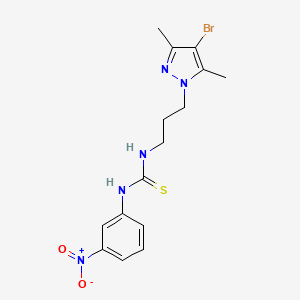 molecular formula C15H18BrN5O2S B4685483 N-[3-(4-bromo-3,5-dimethyl-1H-pyrazol-1-yl)propyl]-N'-(3-nitrophenyl)thiourea 