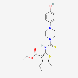 ethyl 4-ethyl-2-({[4-(4-hydroxyphenyl)-1-piperazinyl]carbonothioyl}amino)-5-methyl-3-thiophenecarboxylate