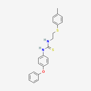 molecular formula C22H22N2OS2 B4685497 N-{2-[(4-methylphenyl)thio]ethyl}-N'-(4-phenoxyphenyl)thiourea 