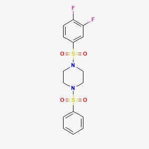 molecular formula C16H16F2N2O4S2 B4685512 1-[(3,4-difluorophenyl)sulfonyl]-4-(phenylsulfonyl)piperazine 