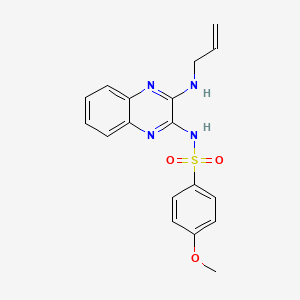 molecular formula C18H18N4O3S B4685520 4-methoxy-N-[3-(prop-2-enylamino)quinoxalin-2-yl]benzenesulfonamide 