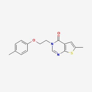 molecular formula C16H16N2O2S B4685527 6-methyl-3-[2-(4-methylphenoxy)ethyl]thieno[2,3-d]pyrimidin-4(3H)-one 