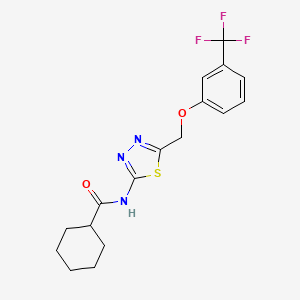 N-(5-{[3-(trifluoromethyl)phenoxy]methyl}-1,3,4-thiadiazol-2-yl)cyclohexanecarboxamide