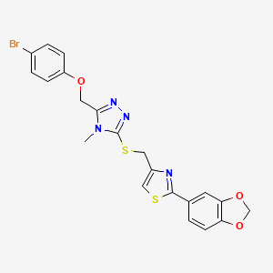 3-({[2-(1,3-benzodioxol-5-yl)-1,3-thiazol-4-yl]methyl}thio)-5-[(4-bromophenoxy)methyl]-4-methyl-4H-1,2,4-triazole